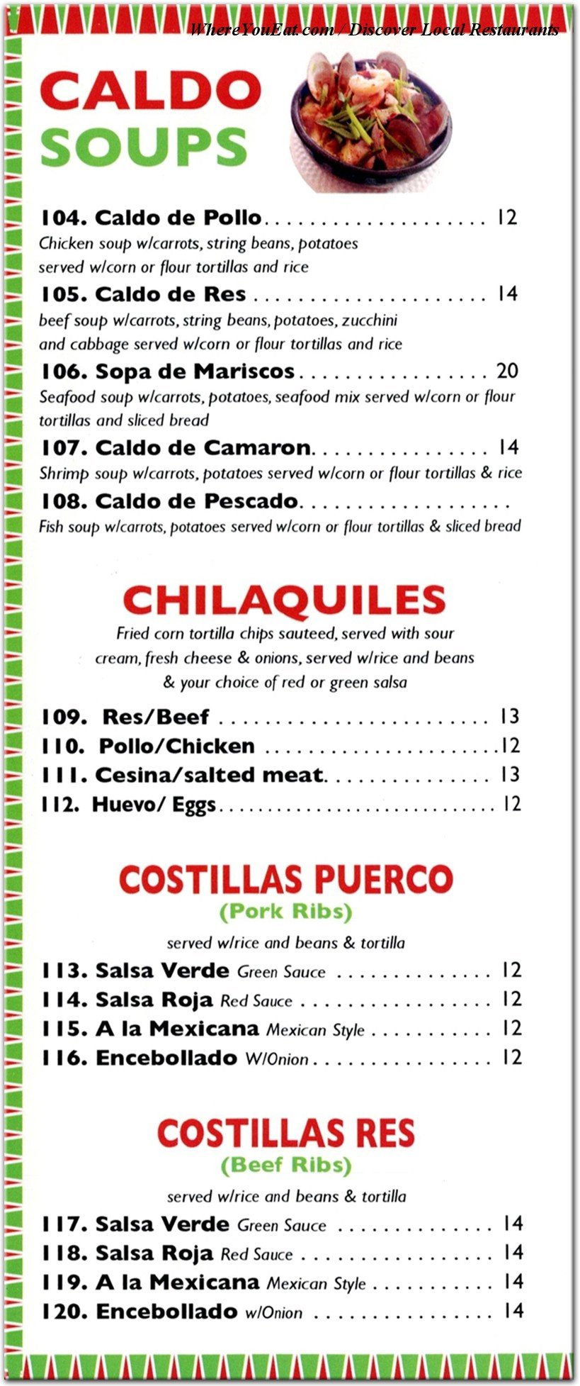 menu