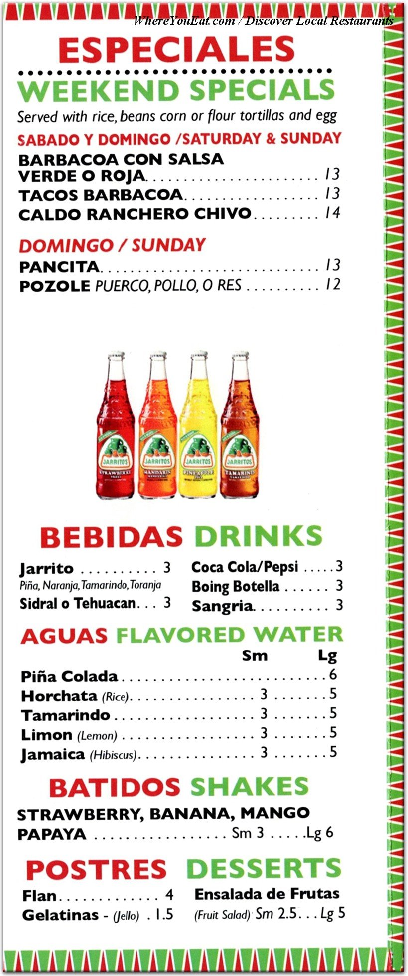 menu